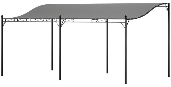 OUTSUNNY Kovová pergola s plátěnou střechou volně stojící 491 x 298 cm šedá