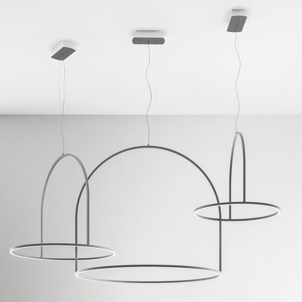 Axolight U-Light, závěsné svítidlo, 125W LED, 3000K, černá, prům. 160cm