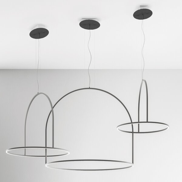 Axolight U-Light, závěsné svítidlo, 86W LED, 3000K, černá, prům. 120cm