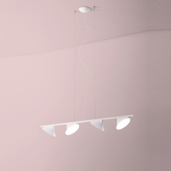 Axolight Orchid, bílé závěsné svítidlo, závěsné svítidlo, 4x15W LED 3000K, stmívatelné, délka 133,5cm
