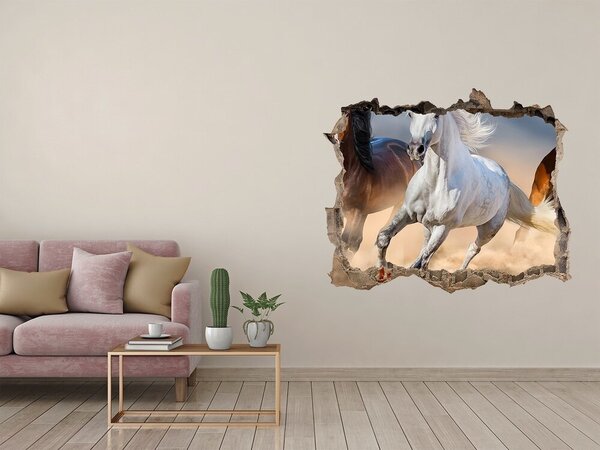 Díra 3D fototapeta nálepka Koně na poušti nd-k-114734270