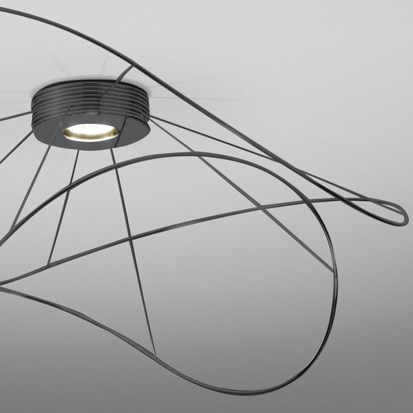 Axolight Hoops 2, černé stropní designové svítidlo, 16W LED 3000K stmívatelné, prům. 100cm, výška 39cm