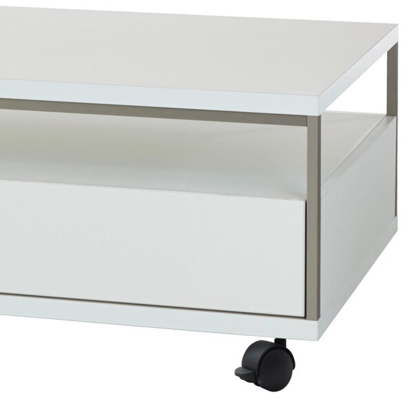 KONFERENČNÍ STOLEK, barvy stříbra, bílá, kov, kompozitní dřevo, 115/70/40 cm Livetastic - Konferenční stolky, Online Only