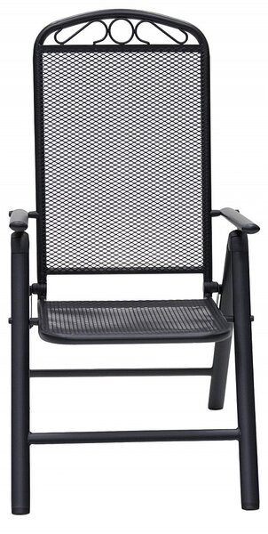 Kovové křeslo polohovatelné GREY (černá)