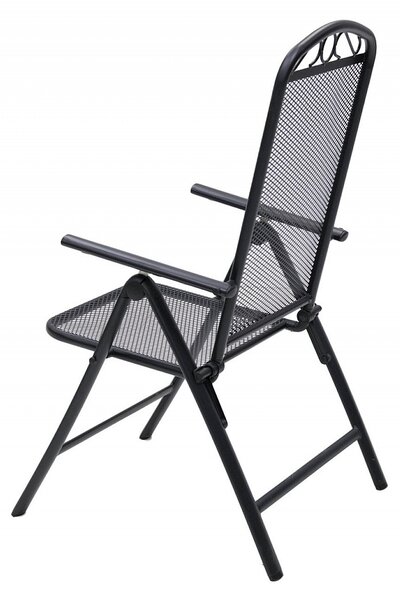 Kovové křeslo polohovatelné GREY (černá)