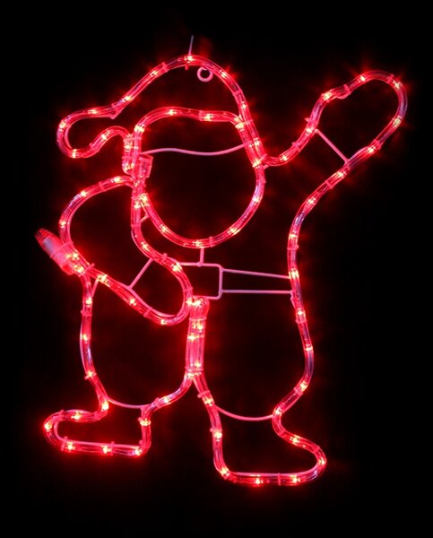 ACA DECOR LED Vánoční Santa do okna 12W, červená barva, IP44