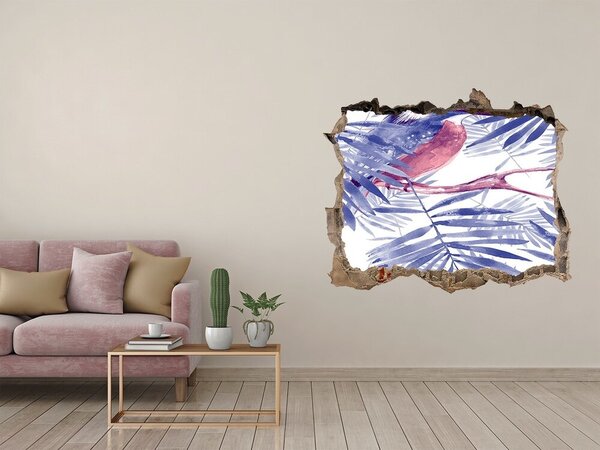 Díra 3D fototapeta nálepka Rostliny a pták nd-k-117070840