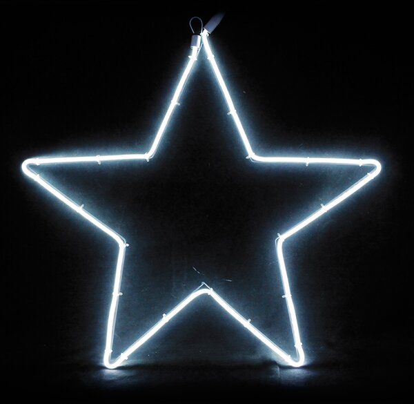 ACA Lighting Neonová hvězda do okna 12W, studená bílá barva, IP44