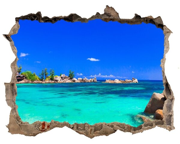 Díra 3D ve zdi nálepka Pláš Seychely nd-k-118051170