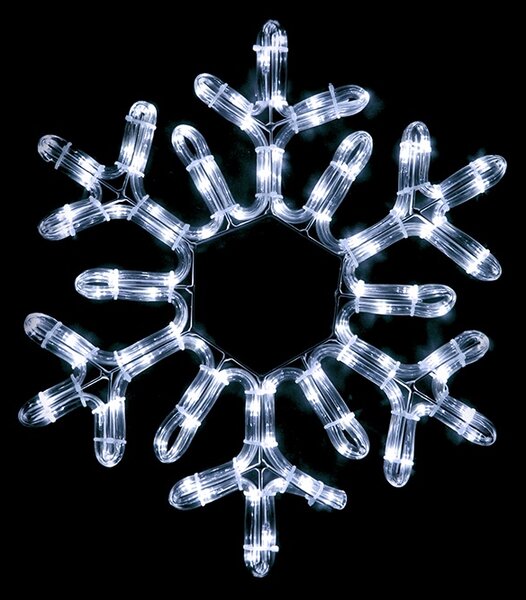 ACA DECOR LED Vánoční svítidlo vločka do okna 16W, studená bílá barva, IP44, 96 LED