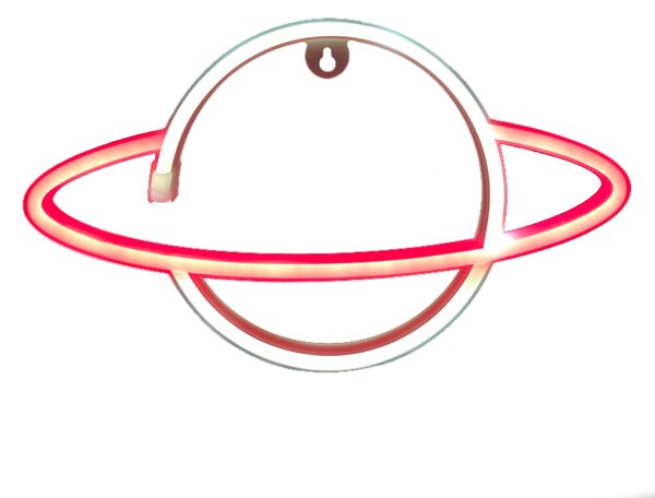 ACA Lighting Neonová lampička - Saturn, 3x AA baterie/USB kabel, IP20, červená+bílá barva