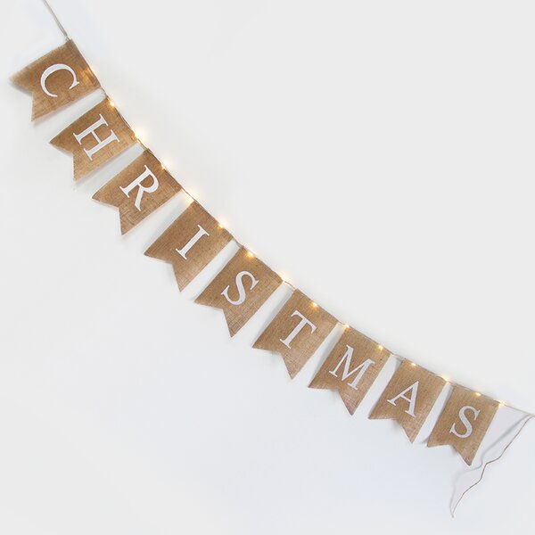 ACA DECOR LED dekorační girlanda - Christmas banner, teplá bílá barva, 3xAA, 150 cm