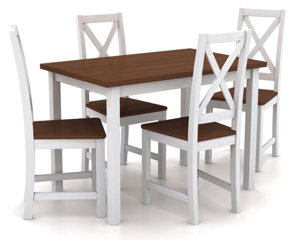 Jídelní set 165 z masívu - stůl + 4 židle