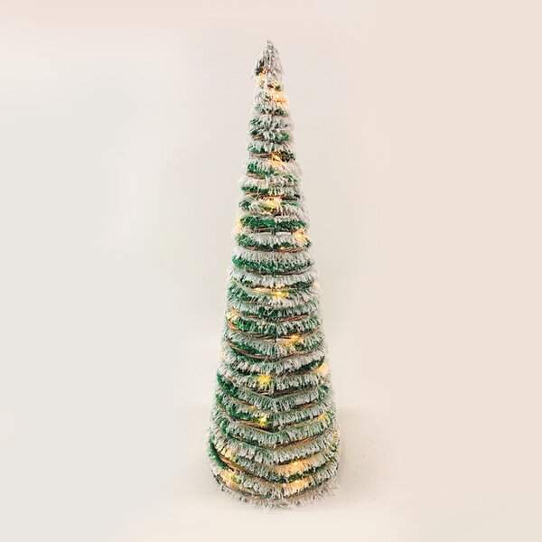 ACA Lighting LED dekorační ratanový vánoční stromek 50 cm, teplá bílá, 30 LED, 3xAA, zelená barva, IP20