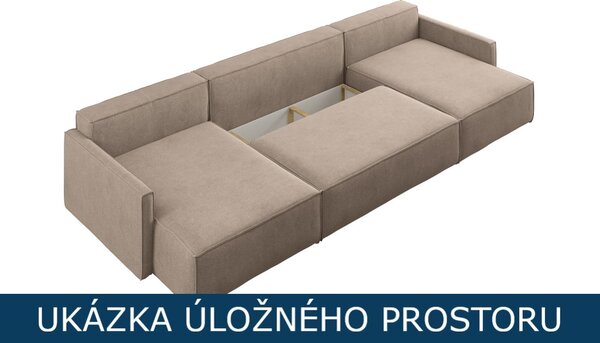 Rozkládací sedací souprava do U Karlos - Černá