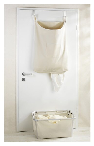 Béžový závěsný koš na prádlo Wenko Door Laundry, 65 l