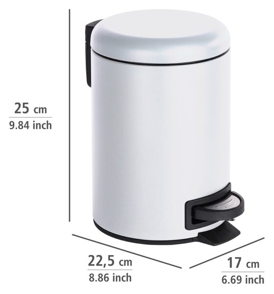 Bílý odpadkový koš Wenko Leman, 3 l