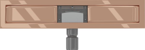 Mexen Flat, lineární podlahový žlab 50 cm, růžové zlato, 1615050