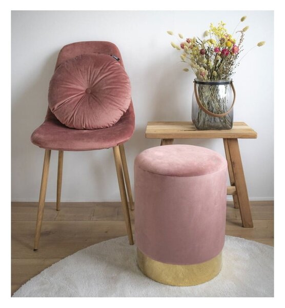 Růžový puf House Nordic Gamby, ø 34 cm