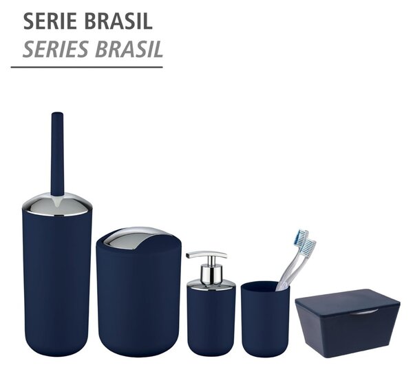 Tmavě modrý WC kartáč Wenko Brasil