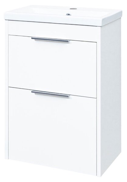 Mereo Mereo, Vigo, koupelnová skříňka s keramickým umyvadlem, 51 cm, bílá, dub, CN310