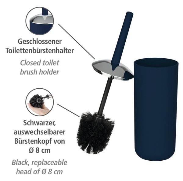 Tmavě modrý WC kartáč Wenko Brasil