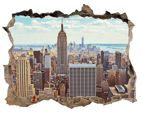 Fototapeta díra na zeď 3D New York z ptačího pohledu nd-k-133162590