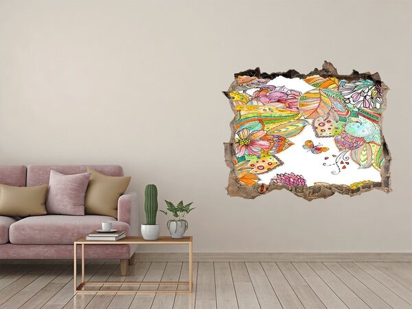 Díra 3D fototapeta nálepka Pták a ornamenty nd-k-132565544