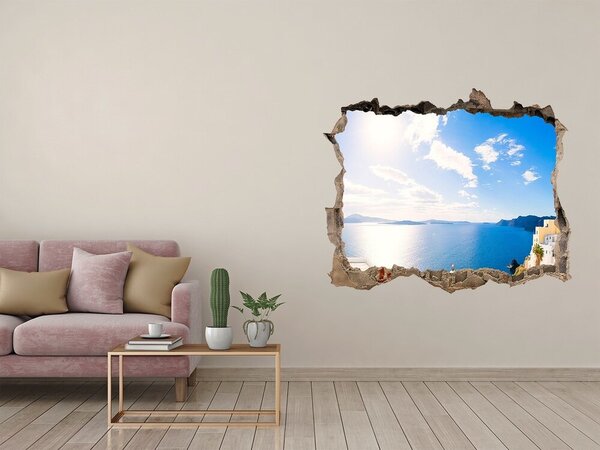 Díra 3D ve zdi nálepka Santorini Řecko nd-k-134209719