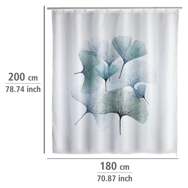 Pratelný sprchový závěs Wenko Ginkgo, 180 x 200 cm