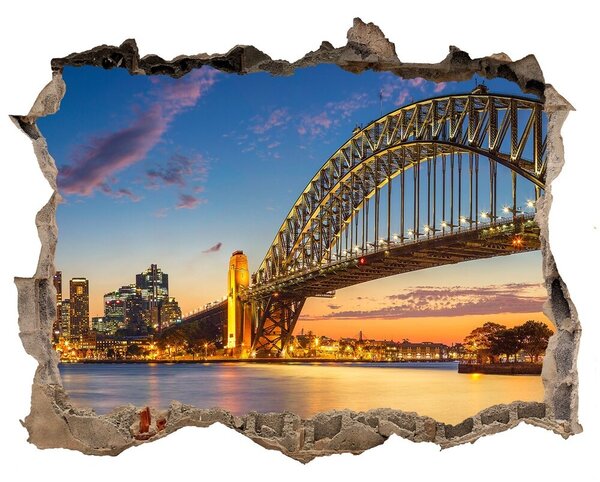 Díra 3D ve zdi nálepka Panorama Sydney nd-k-138664692