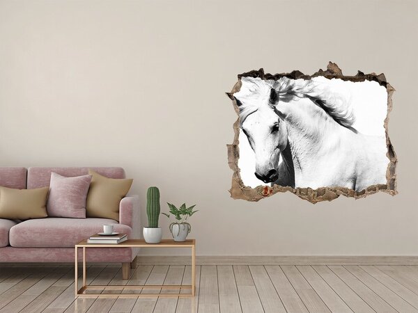 Fototapeta díra na zeď Bílý kůň nd-k-14270832