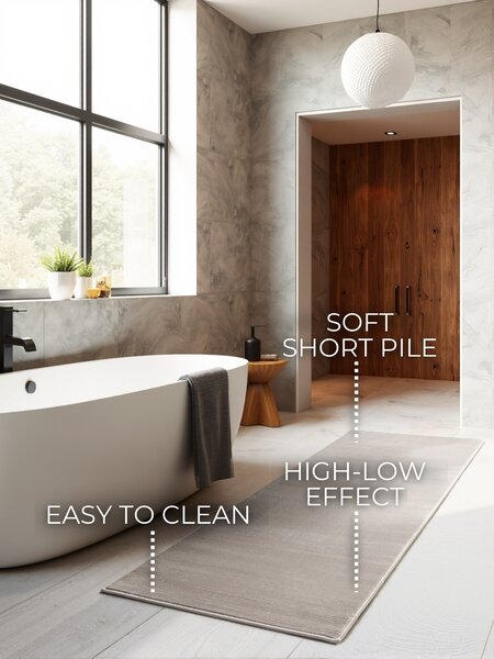 ELLE Decoration, Běhoun Perles 106186 Cream Grey z kolekce Elle, 80x240, šedá, ložnice