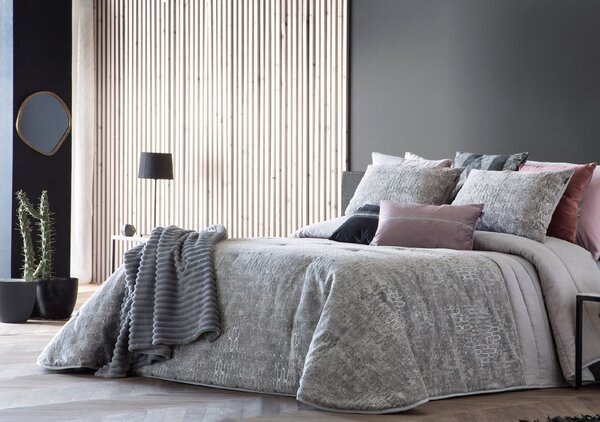 Textil Antilo Přehoz na postel Abby Grey v sadě se 2 povlaky polštářů, šedý, 270x270 cm Rozměr: 270x270 cm