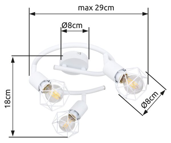 Globo 54802W-3 přisazené stropní svítidlo Xara 3x40W | E14 - bílá