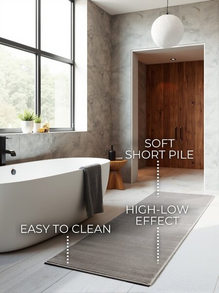 ELLE Decoration, Běhoun Perles 106187 Cream Anthracite z kolekce Elle, 80x240, šedá, ložnice