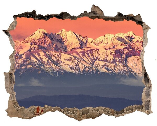 Díra 3D ve zdi nálepka Východ slunce Tatry nd-k-158378613