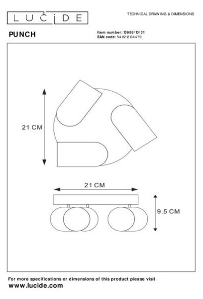 Lucide L139581331 bodové stropní svítidlo PUNCH GU10