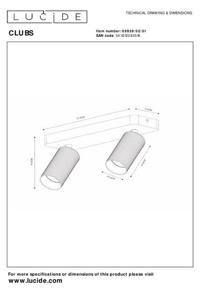 Lucide L099390231 bodové stropní svítidlo CLUBS GU10