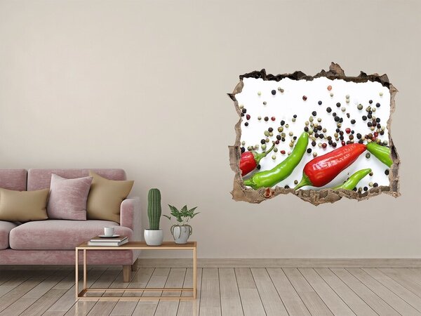 Nálepka 3D díra na zeď Chilli papričky nd-k-166768878