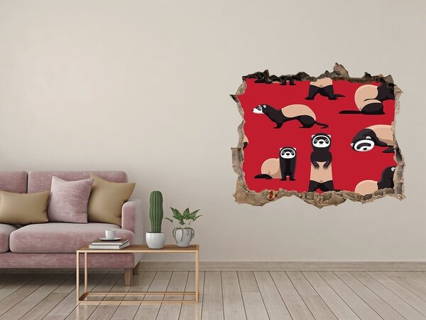 Díra 3D fototapeta nálepka Fretka nd-k-187601738