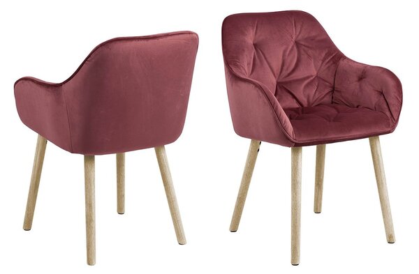 ACTONA Sada 2 ks − Židle s opěrkou Brooke − červená 83 × 58 × 57 cm