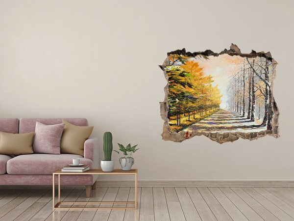 Díra 3D fototapeta nástěnná Podzim zima nd-k-26973667