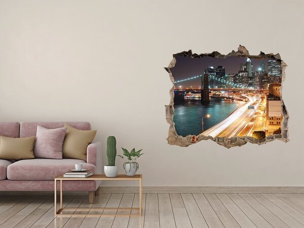 Fototapeta díra na zeď 3D New York noc nd-k-26643680