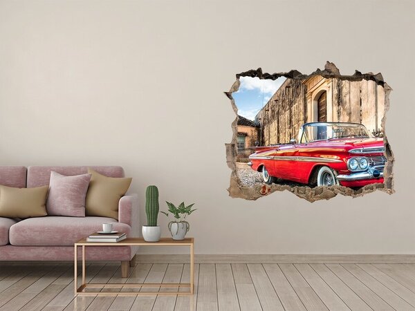 Foto fotografie díra na zeď Červený Chevrolet nd-k-28895632