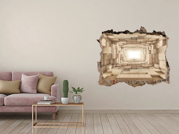 Díra 3D fototapeta nálepka Dřevěný tunel nd-k-33419074