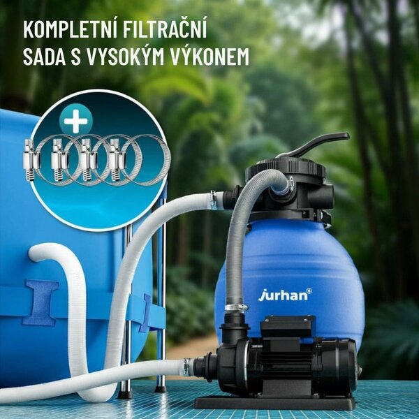 Písková filtrace k bazénu AQUA, 10 200 l/h, modrá Jurhan