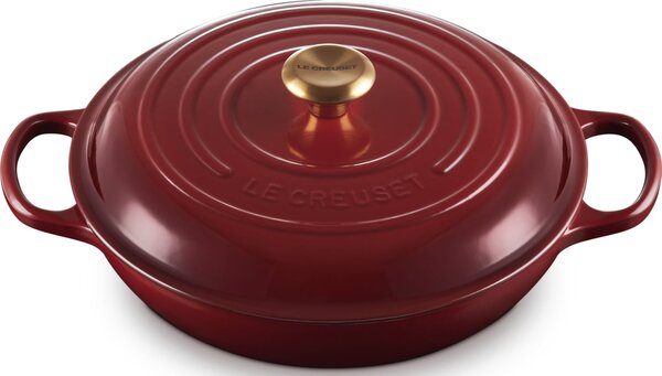 Le Creuset 21180309494441 Hrnec Gourmet Signature nízký 30 cm červený burgund