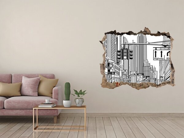 Fototapeta díra na zeď 3D Ulice New York nd-k-39334170