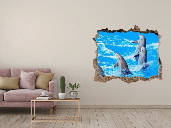 Díra 3D fototapeta na stěnu nálepka Delfíni nd-k-39687572
